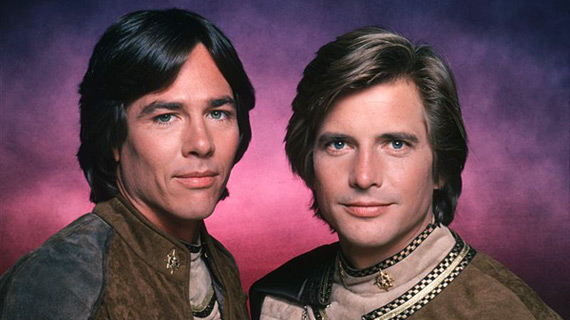 Hatch as Apollo with Dirk Benedict as the rogue Starbuck in the original 1978 Battlestar Galactica.
